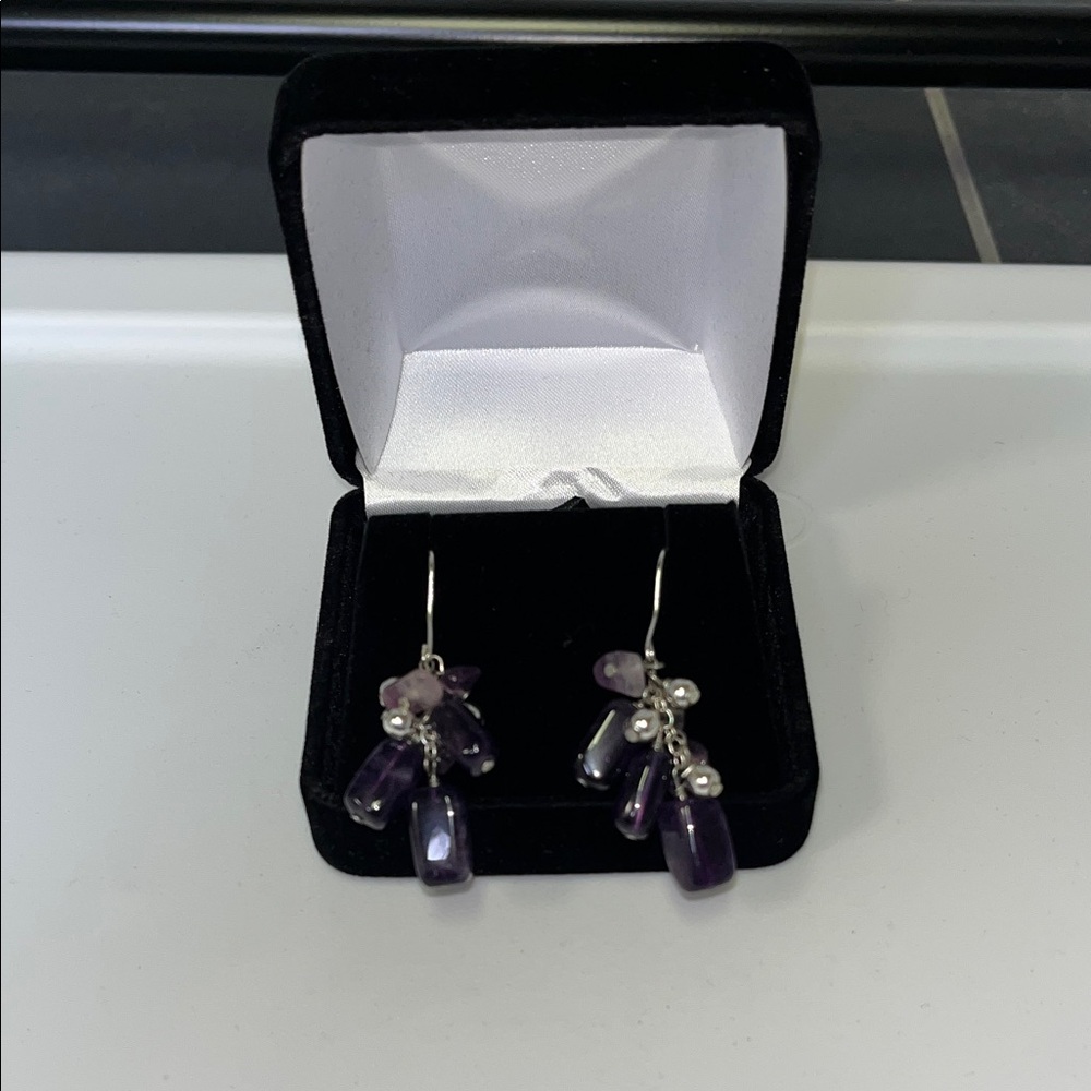 Chic Amethyst Dangle Earrings - image 1